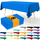 Axyaa Waterproof Vinyl Tablecloth 6 Pack 54x108In Disposable Plastic Table Covers