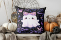 Colorful Ghost & Pumpkin Pillow Cover for Sofa, Bedroom, Car by Axyaa