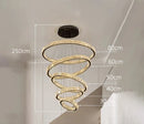 Axyaa Crystal Chandelier Stair Pendant Lamp Living Room Interior Lighting