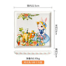Axyaa Ceramic Pumpkin Rabbit Flat Plate Set Rural Style Bunny Design Bowl Jar