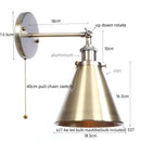 Axyaa Industrial Iron LED Wall Lamp Plug-In Stair Light Fixture