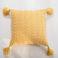 Axyaa Soft Knit Cushion Cover 45x45cm Solid Pillow Case with Tassels