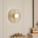 Axyaa High-End Retro Round Bedside Wall Lamp with Milk White Glass Lampshade