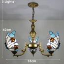 Axyaa Butterfly Design Stained Glass Chandelier - Colorful Lighting for Home and Business