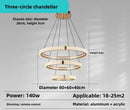 Axyaa Modern LED Ring Pendant Light - Gold Lustre Chandelier for Home Bedroom