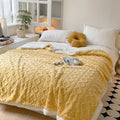 Axyaa Diamond Striped Plush Fleece Sofa Throw Blanket for Warmth & Comfort