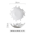 Axyaa White Ceramic Plate Set for Dining and Kitchen, Irregular Design, Durable Structure