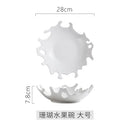 Axyaa White Ceramic Plate Set for Dining and Kitchen, Irregular Design, Durable Structure