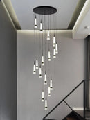 Axyaa Tapered Chandelier: Modern Nordic Pendant for Living Room, Staircase, Attic