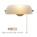 Axyaa Traditional Green Banker Wall Lamp Classical Vintage Beige Wall Light for Home and Hospitality