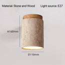 Axyaa Stone Travertine Ceiling Lamp Flush Mount Indoor Lighting Fixture