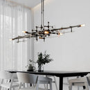 Axyaa Retro Industrial Chandelier: Luxury Stainless Steel LED Hanging Lamps