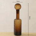 Axyaa Clear Glass Vase with Lid - Home Decor & Aromatherapy Bottle