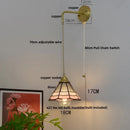 Axyaa Glass Brass LED Wall Sconce Vintage Vanity Light Fixture
