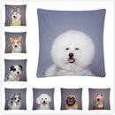 Axyaa Cute Dog Photo Polyester Cushion Cover for Home Sofa Car