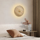 Axyaa LED Wall Sconces Vintage Industrial Pull Chain Switch Yellow Travertine-Look