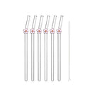 Colorful Glass Flower Straws for Tea Juice Milkshake by Axyaa-A Pack of 6