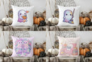 Cute Ghost Pumpkin Halloween Pillow Cover by Axyaa - Sofa Bedroom Car Decor