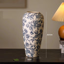 Axyaa Retro Blue White Porcelain Vases Living Room Decor Ornaments