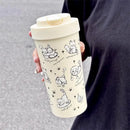 Snowman Cat Stainless Steel Insulated Water Cup by Axyaa - Cute Thermos Bottle