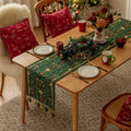 Axyaa Snowflake Jacquard Table Runner: Festive Décor for Winter Home