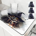 Axyaa Halloween Owl Hat Kitchen Draining Mat: Absorbent, Anti-slip, Quick Dry Pad