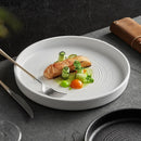 Axyaa Frosted Ceramic Service Plate Set - Restaurant Tableware for Dining and Entertaining