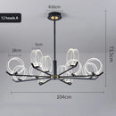 Axyaa Nordic Black Acrylic Chandelier Modern Minimalist Luxury Bedroom Living Room Creative Circle