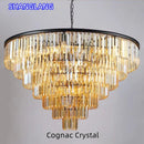 Axyaa Crystal Gold Black LED Chandelier
