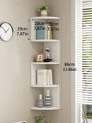 Axyaa 5-Layer Wooden Corner Shelf Stand & Storage for Home & Kitchen Organizers