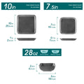 Axyaa 12/24-Piece Square Dinnerware Set for 4 with Plates and Bowls