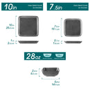Axyaa 12/24-Piece Square Dinnerware Set for 4 with Plates and Bowls