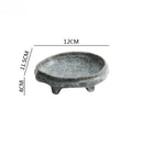 Axyaa Ceramic High Foot Sushi Plate | Vintage Irregular Dinner Dessert Snack Tableware