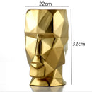Axyaa Geometric Origami Vase Human Head Golden Abstract Figurine Home Decor