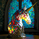 Axya Vintage Stained Glass Animal Table Lamp for Home Bedroom Decor