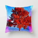 Axyaa Strawberry Plant Flower Cushion Cover for Room Decoration