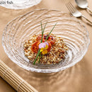 Axyaa Water Ripple Glass Salad Bowl - Specialty Tableware for Molecular Cuisine