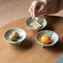 Axyaa Ceramic Tea Tray & High Leg Fruit Tray - New Chinese Style, Retro Dim Sum Design