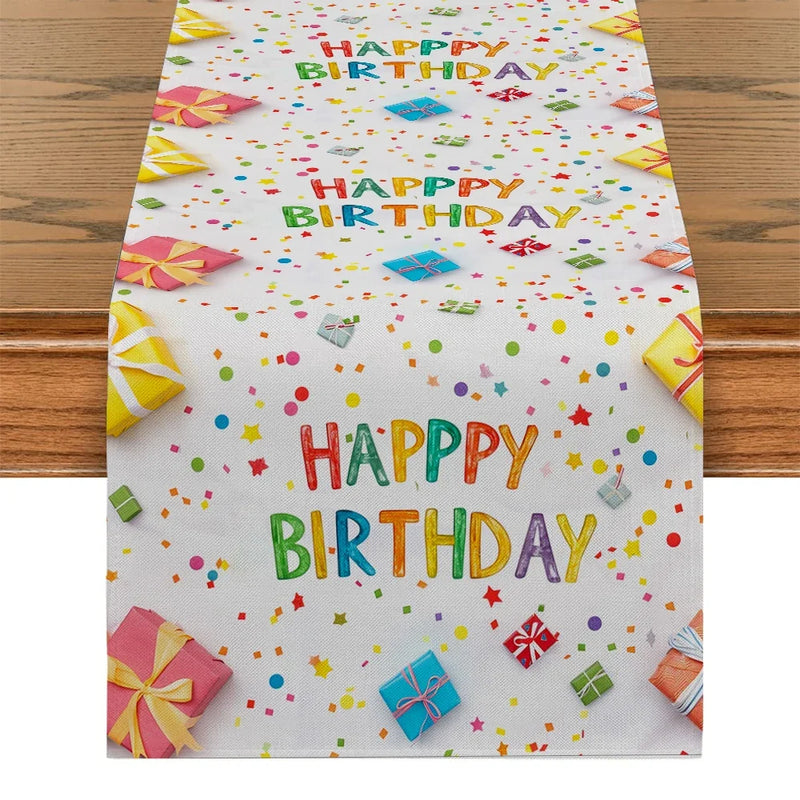 Axyaa Birthday Celebration Table Runner for Family Parties and Kitchen Decor