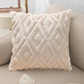 Axyaa White Faux Fur Velvet Pillow Covers 18x18 - Decorative Cushion Cover 45*45