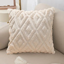 Axyaa White Faux Fur Velvet Pillow Covers 18x18 - Decorative Cushion Cover 45*45