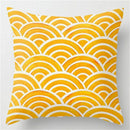 Yellow Floral Leaves Pattern Cushion Cover for Modern Living Room by Axyaa