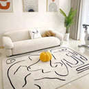 Minimalist Abstract Lines Plush Rug by Axyaa