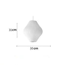Axyaa Silk Cloth Minimalist Pendant Light White Design Nelson Lamp
