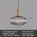 Axyaa Vintage Lantern Chandelier Striped Glass Pendant Lamp for Dining Room