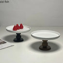 Axya Ceramic Dinner Plate Set - Elegant High-Footed Serving Dishes for Desserts and Snacks
