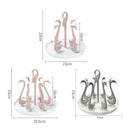 Axyaa Cup Holder Rack: Rotatable Swan-Shaped Bottle Dryer & Storage for Countertop