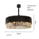 Axyaa Crystal LED Ceiling Chandeliers - Modern Black Gold Ceiling Lights
