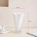 Axyaa Wave Glass Vase Art Decor Hydroponic Flower Arrangement Ornaments