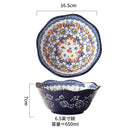 Axyaa Retro Ceramic Double Ear Large Soup Bowl with Handle - Colorful Tableware